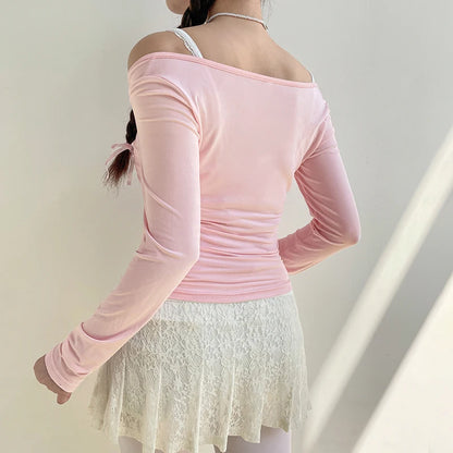 Charme Rosa: Top Curto Bandagem Estilo Mágico