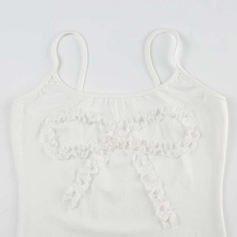 Vintage Lace Bow Crop Top