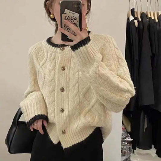Suéter Rosado Coreano "Elegancia Vintage"