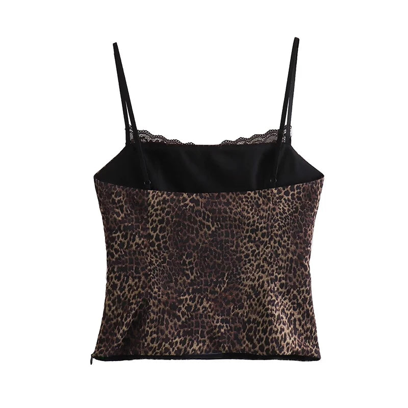 Blusa de Cetim Leopardo: Elegância Selvagem