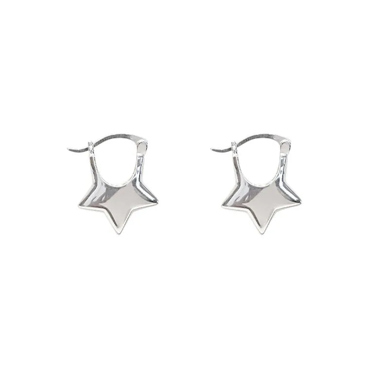 Estrellas Plateadas: Pendientes Pentagrama de Plata 925