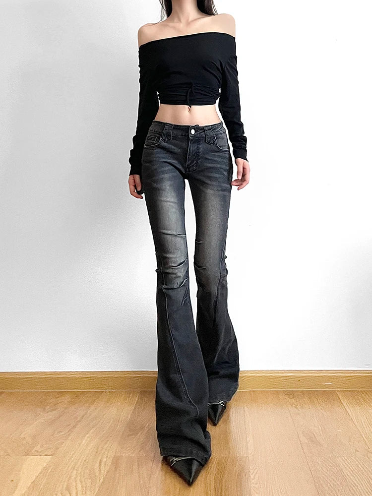 Estilo Harajuku vintage: jeans skinny flare