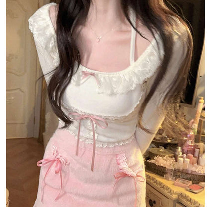 Blusa Lolita Kawaii de Encaje y Moño