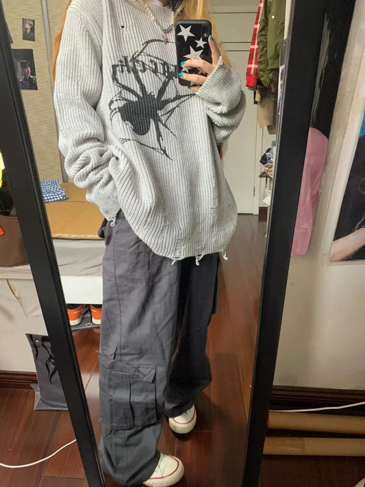 Sweater Arácnido Estilo Harajuku para Mujer