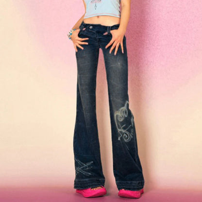 Aura Vintage: Jeans de Campana Y2K para Mujer