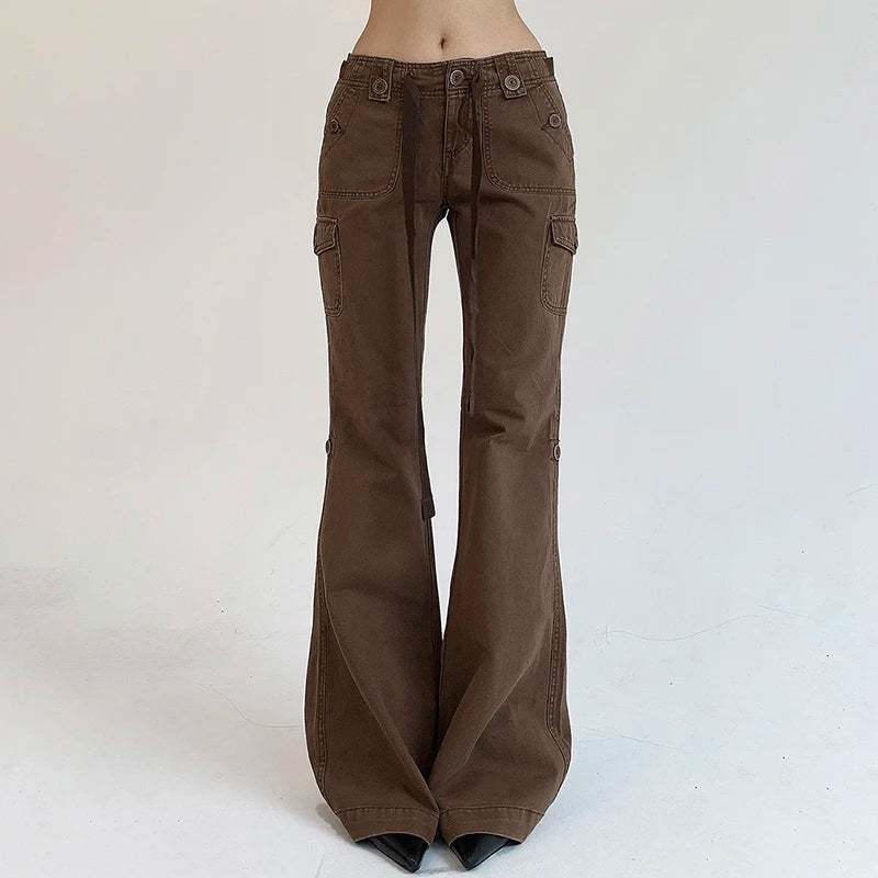 Fairyflare Jeans: Pantalones de Jean Cargo Ajustados