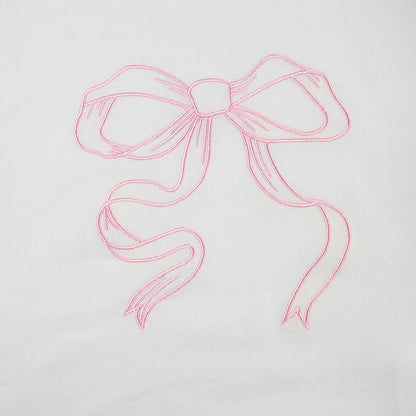 Sweet Bow Embroidered Crop Top