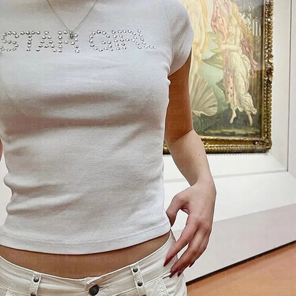 T-shirt imprimé étoiles vintage pour filles élégantes