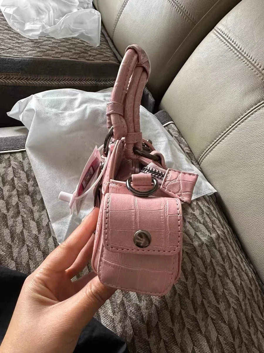 Sac messager grunge vintage rose charmant