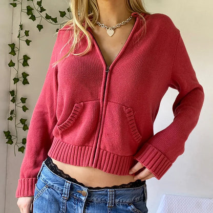 Capricho Casual: Sudadera con Capucha y Cremallera para Mujer