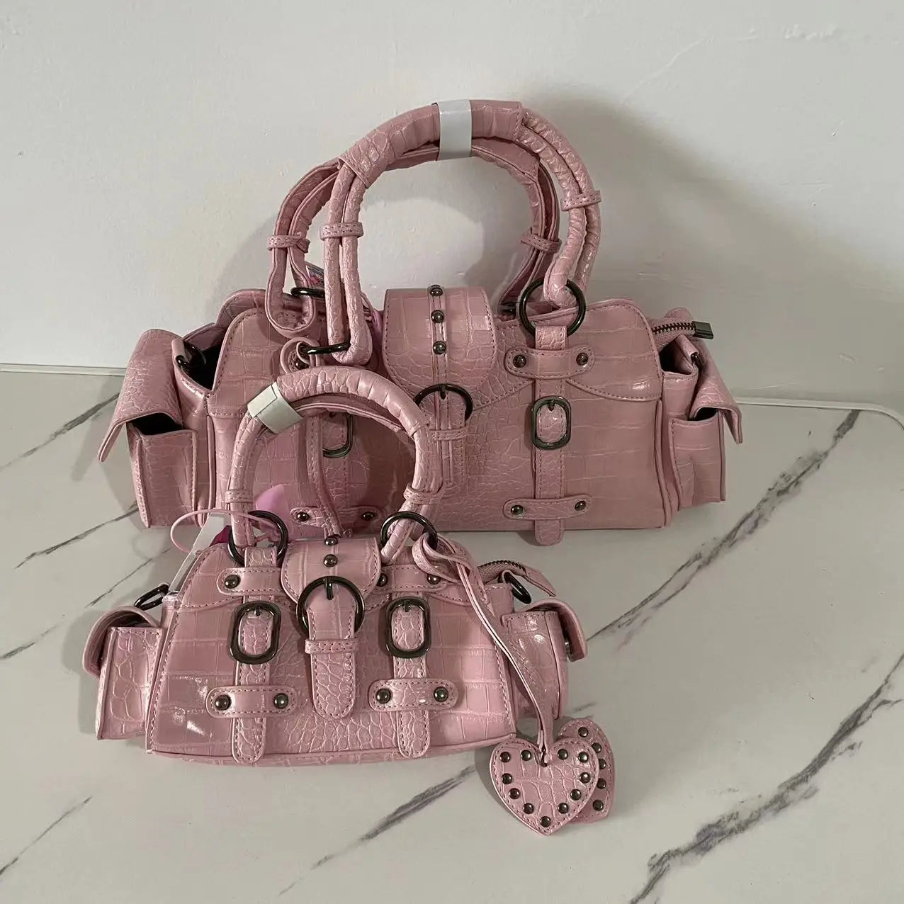 Bolso Mensajero Vintage Rosado Encanto Grunge