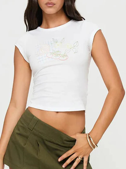 Estelar Crop: Camisetas Y2K con Estampado de Estrellas para un Verano Atemporal