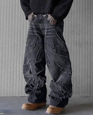 Retro Noir: Pantalones Holgados Harajuku Streetwear