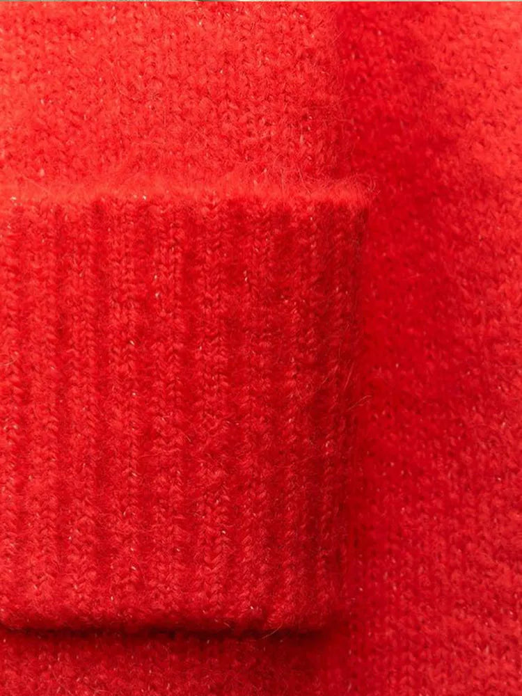 Suéter Tejido de Moda con Bolsillos para Mujeres