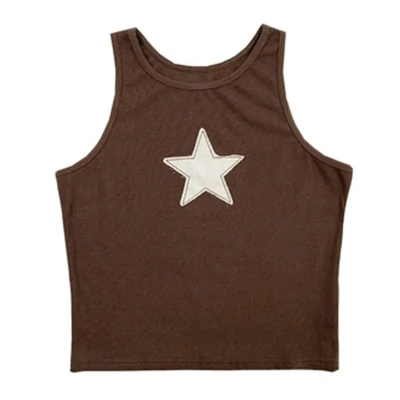 Camiseta Corta de Manga Corta Estrella Emo Y2K