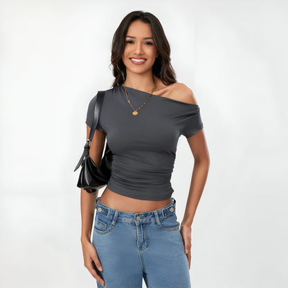 Chic Summer Ruched Crop Top