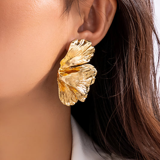 Raven Geometric Petal Studs