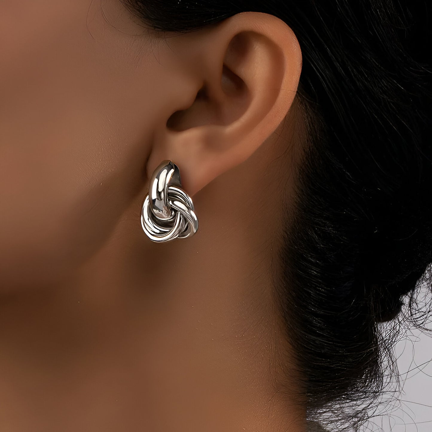 Ella Knot Hoop Earrings