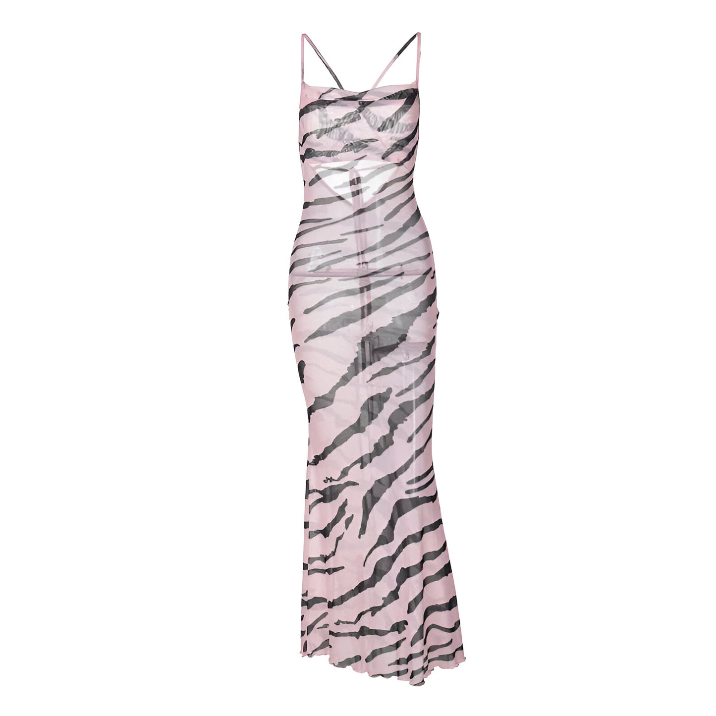 Adelphe Zebra Mesh Maxi Dress