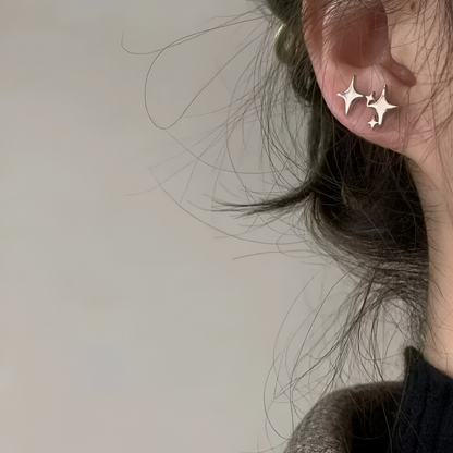 Étoiles chanceuses en argent : boucles d'oreilles étoile pentagramme