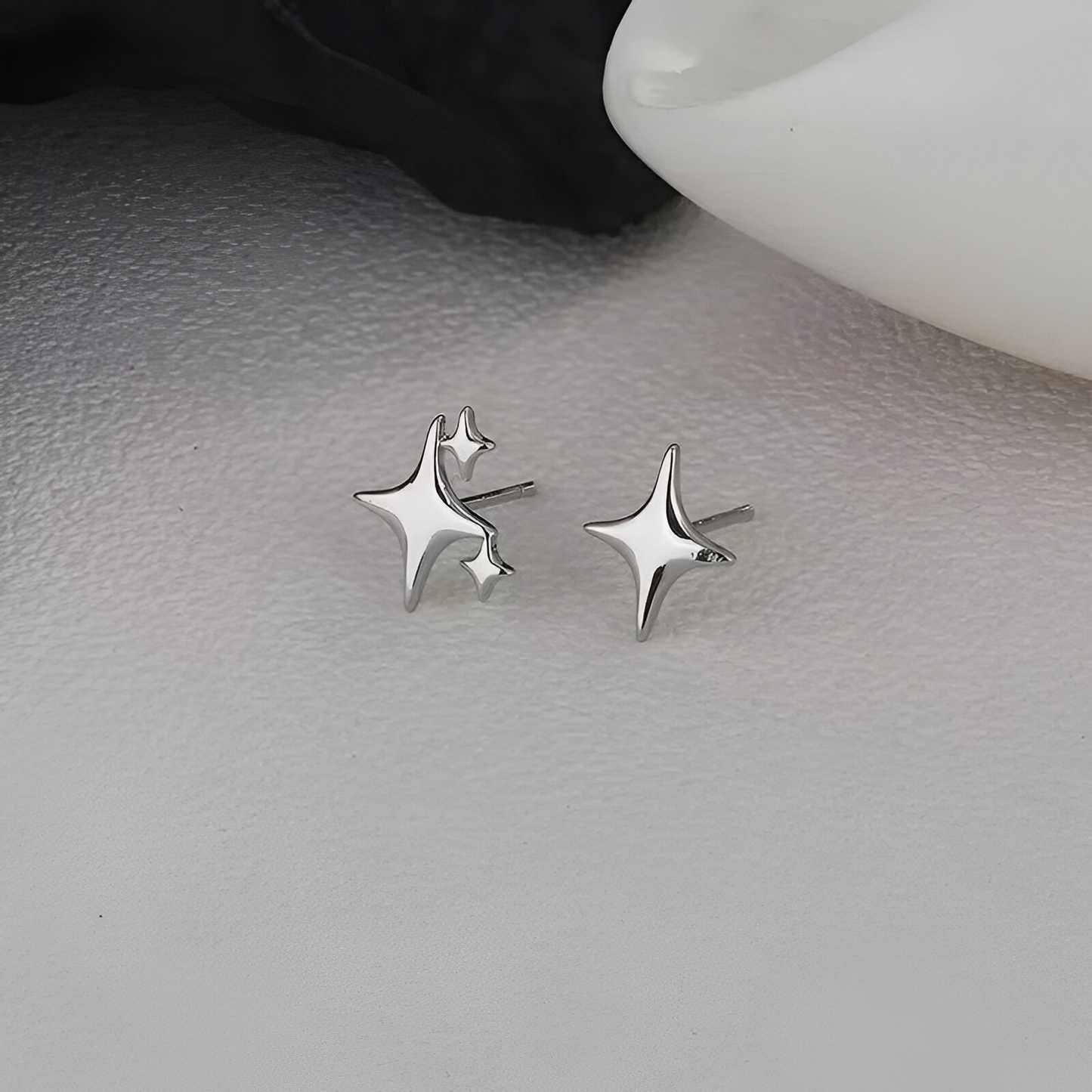 Étoiles chanceuses en argent : boucles d'oreilles étoile pentagramme