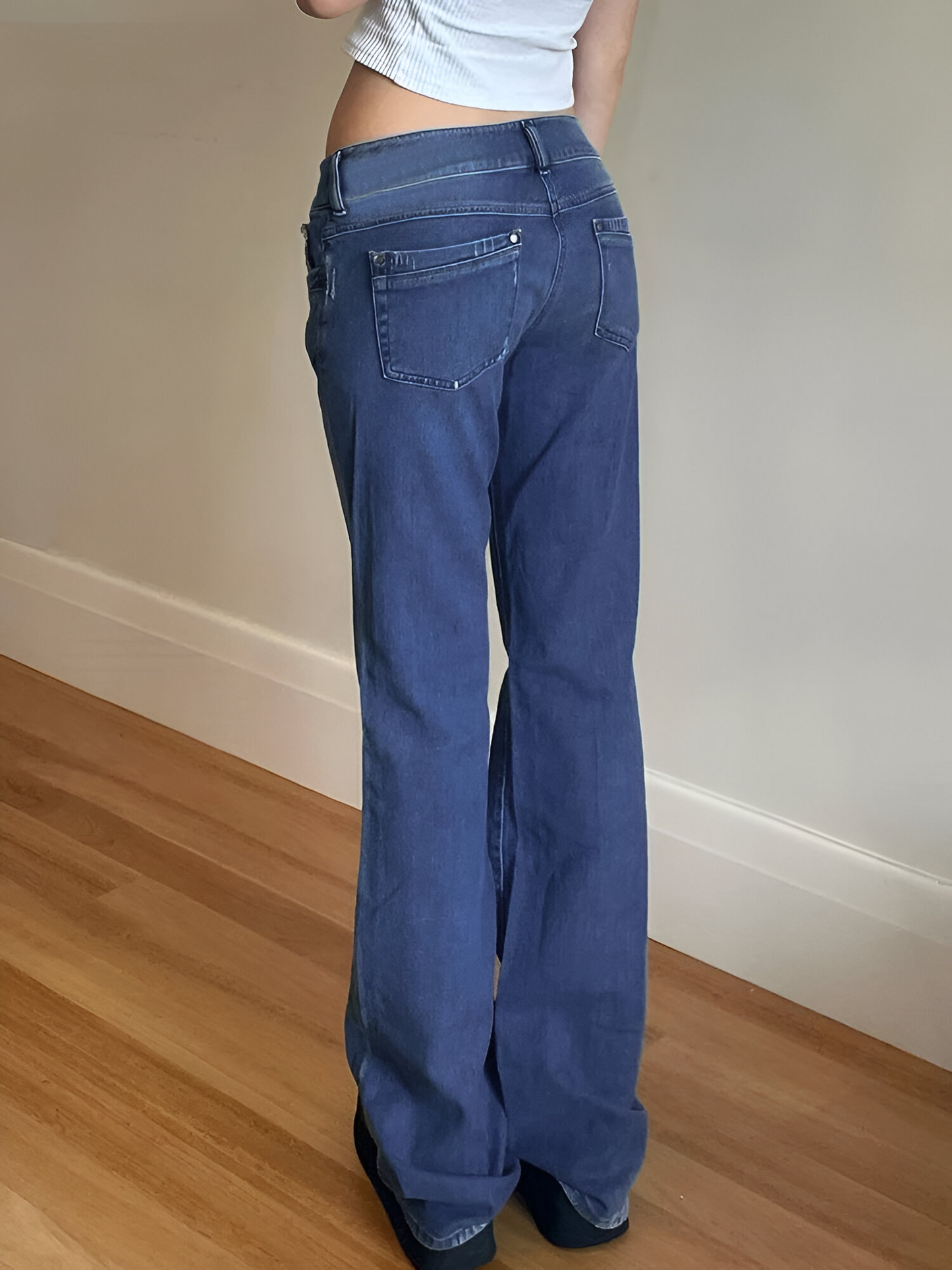 Jeans Rétro Chic - Pantalon en Denim Vintage Stretch Taille Moyenne