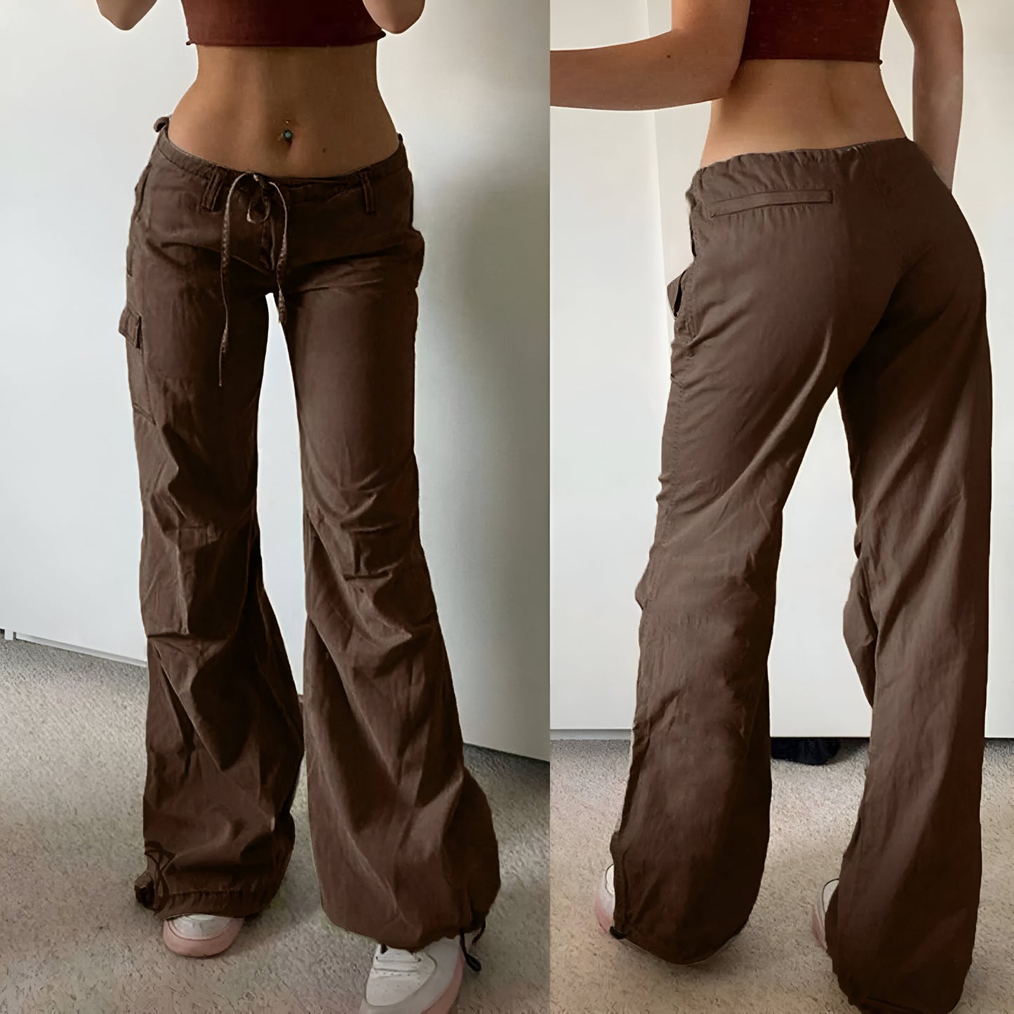 Urban Chic: Pantalones Cargo Y2K de Cintura Baja para Mujer