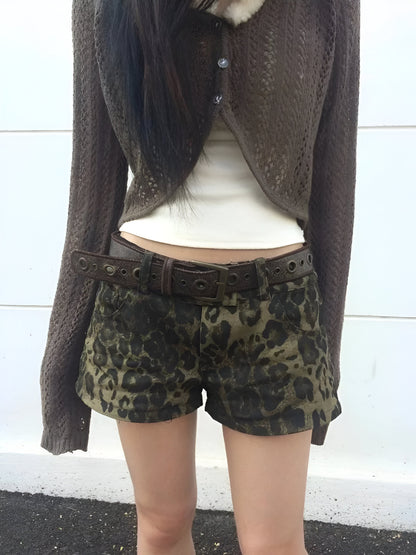 Shorts Vaqueros Vintage Estilo Leopardo