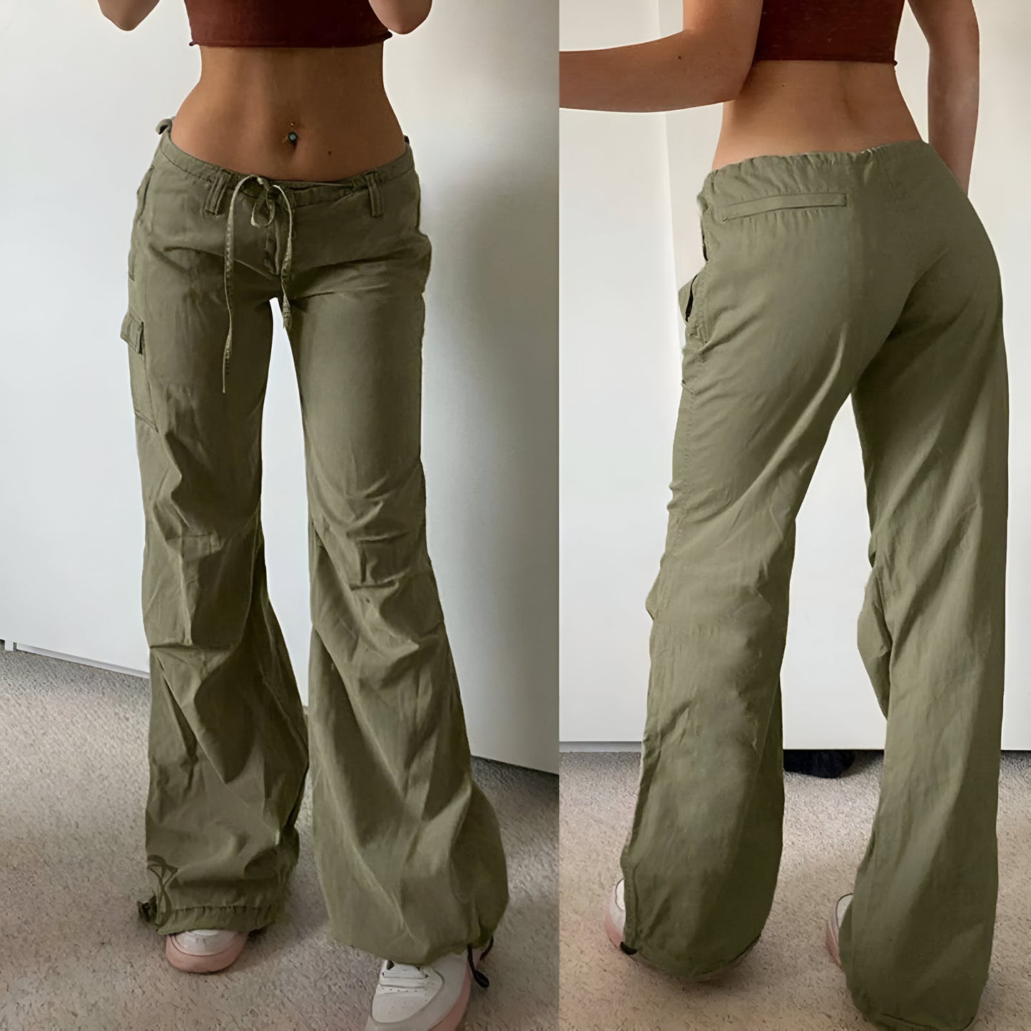 Urban Chic: Pantalones Cargo Y2K de Cintura Baja para Mujer