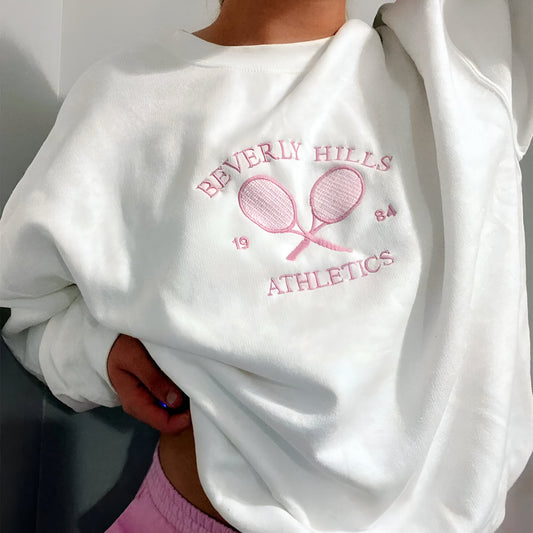 Pull de tennis vintage « Lettres athlétiques » pour femme