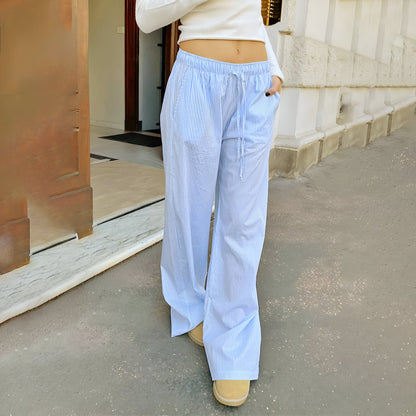 Pantalon rayé Combhasaki pour femme : confort et style Y2K