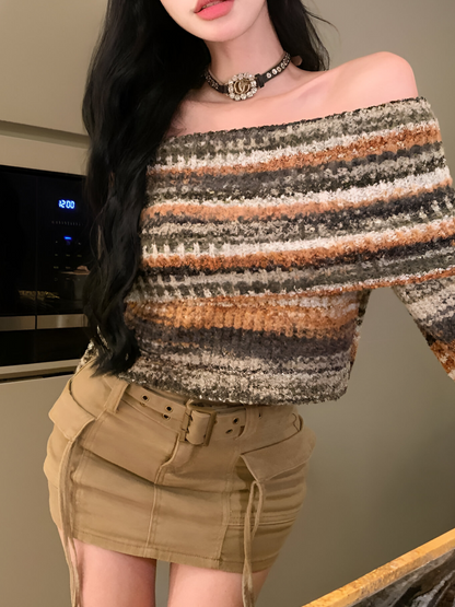 Sapphire Autumn Striped Sweater