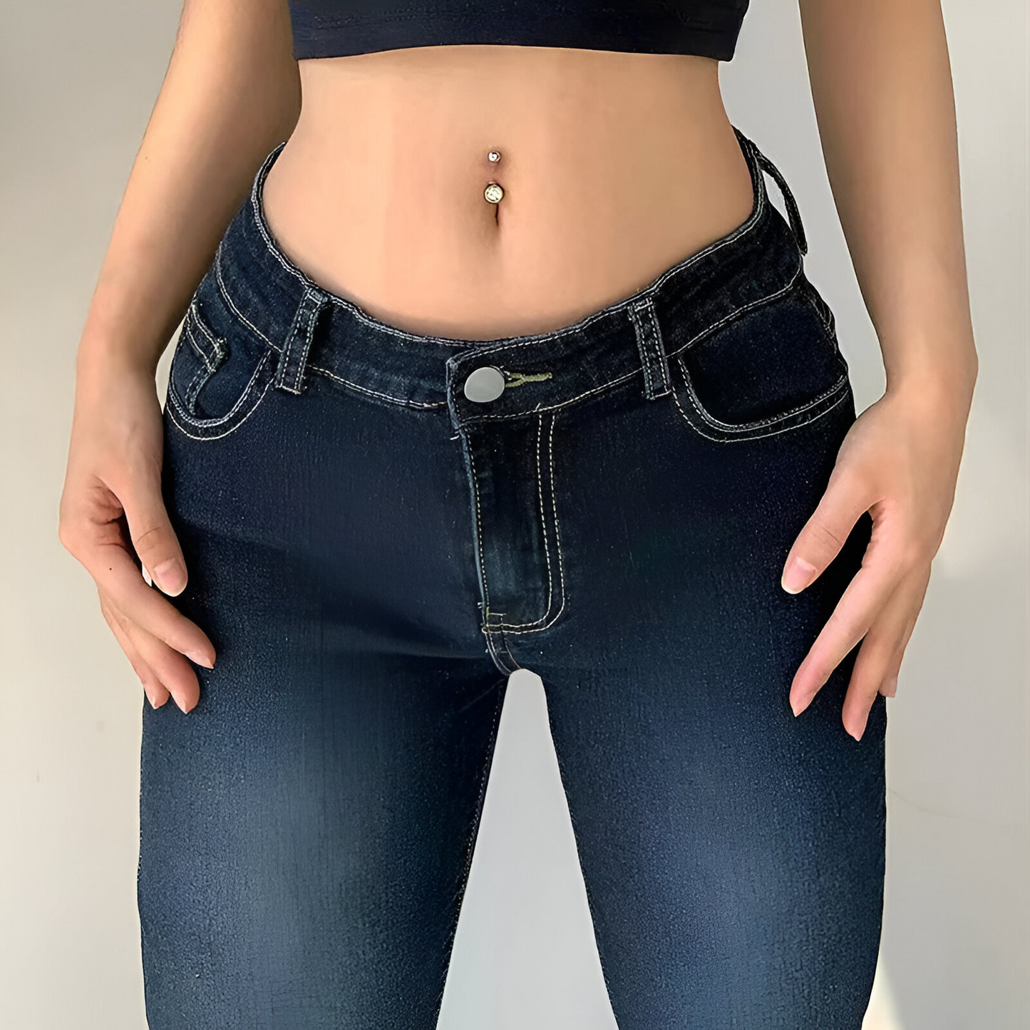 Retro Flare Fusion – Jeans de cintura baixa para mulheres