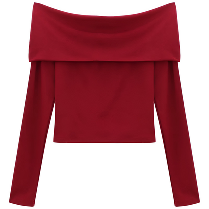 Red Spice Off Shoulder Crop Top - Top Corto Sensual // Autumn Collection