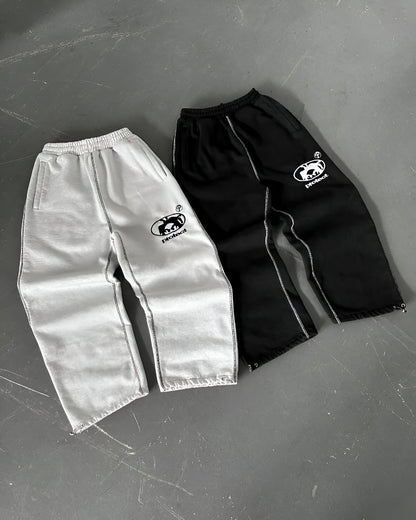 UrbanFlex Pantalones Relajados de Letras Bordadas