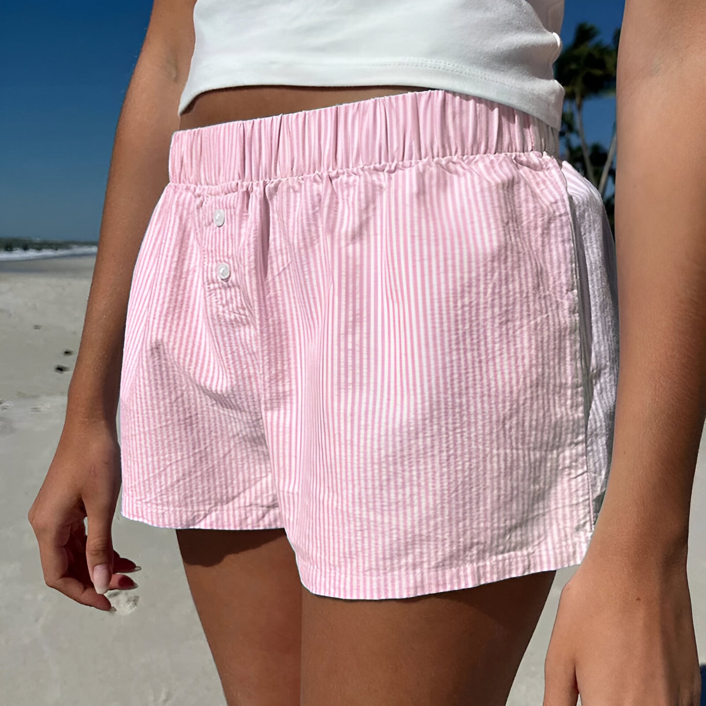 Summer Vibes Striped Shorts