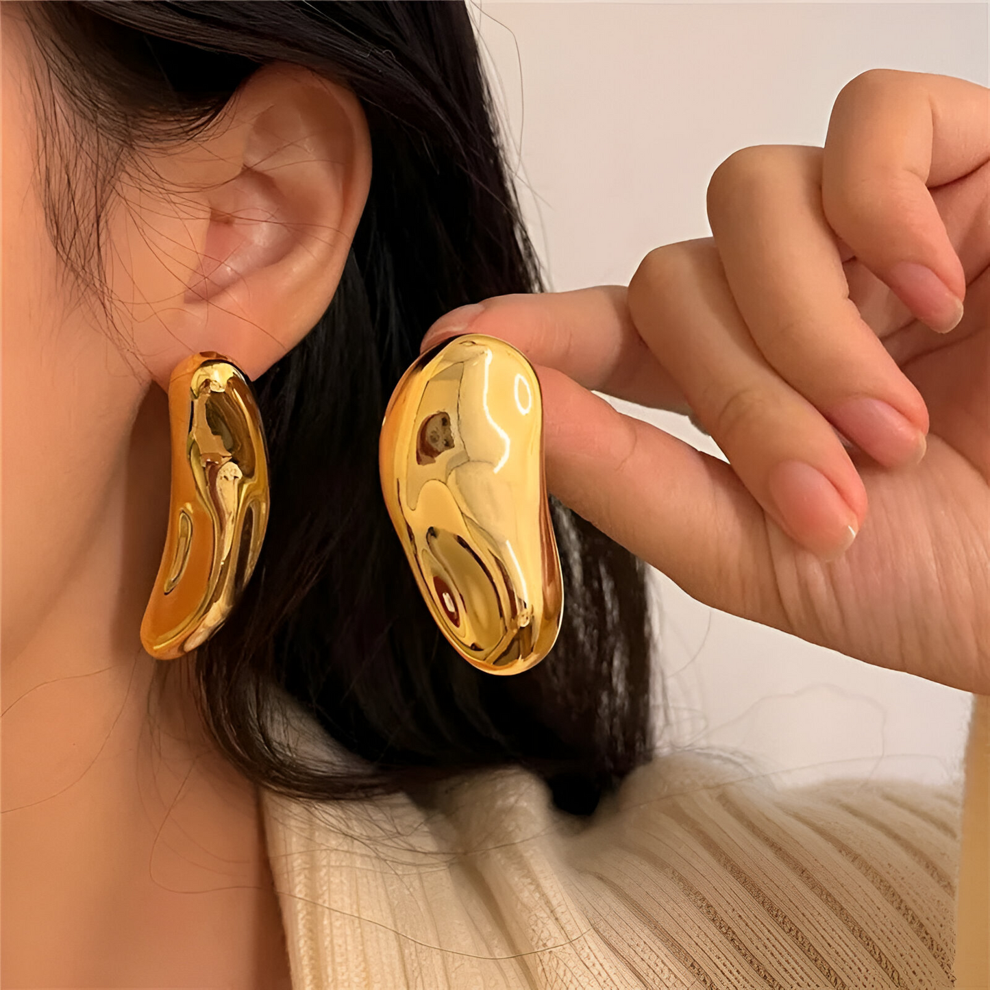 Boucles d'oreilles géométriques irrégulières "Elan"