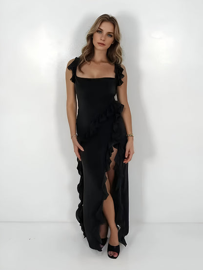 Robe longue à volants ALISON