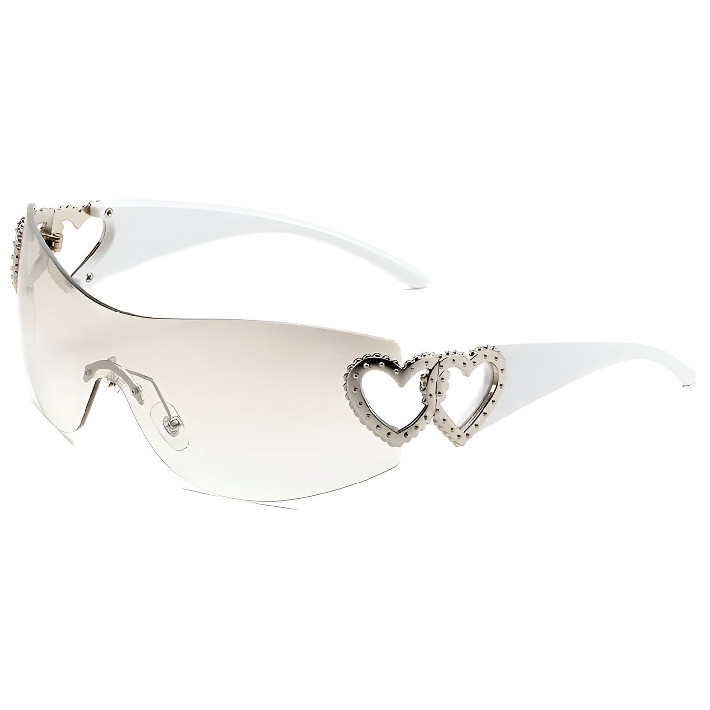 Unique Love - Lunettes de soleil avec monture conjointe et miroirs en forme de cœur