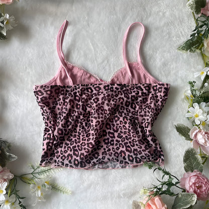 Top curto com estampa de leopardo 'Wild Heart'