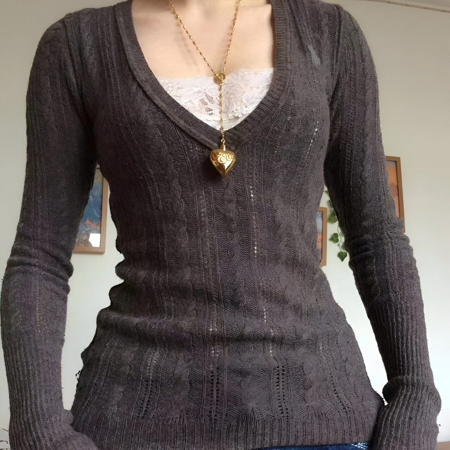 Berry Vintage Charm Sweater