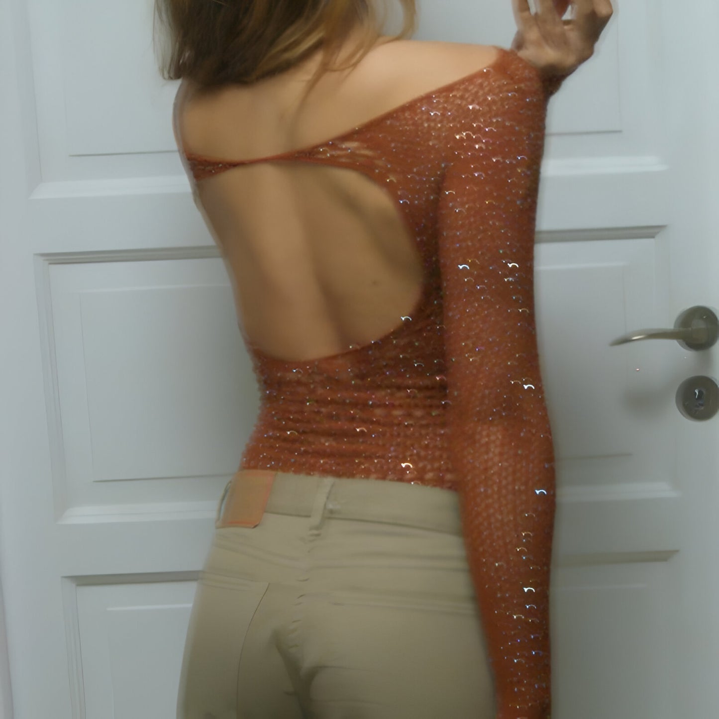 Top Transparente com Diamantes Y2K