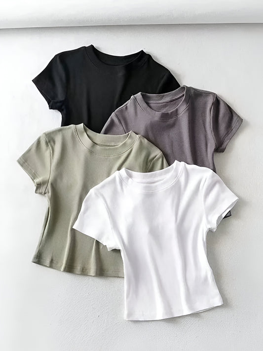 Short Elastic Summer Top for Women: Dozw Slim