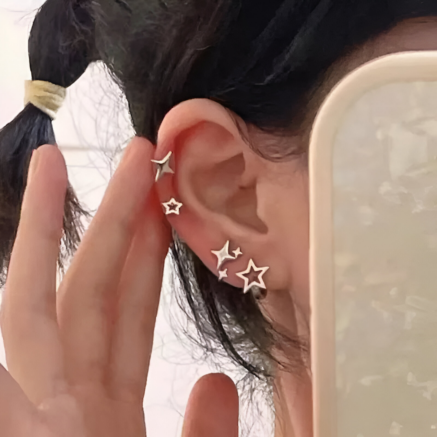 Étoiles chanceuses en argent : boucles d'oreilles étoile pentagramme