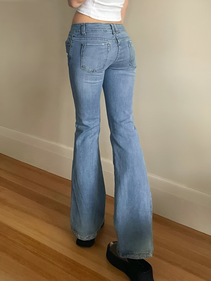 Jeans Rétro Chic - Pantalon en Denim Vintage Stretch Taille Moyenne